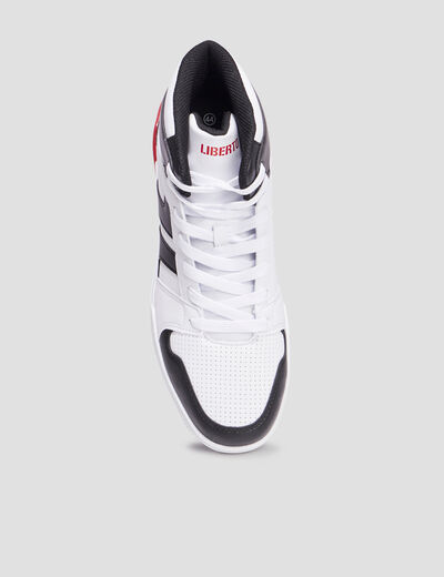 Baskets montantes à lacets blanc homme
