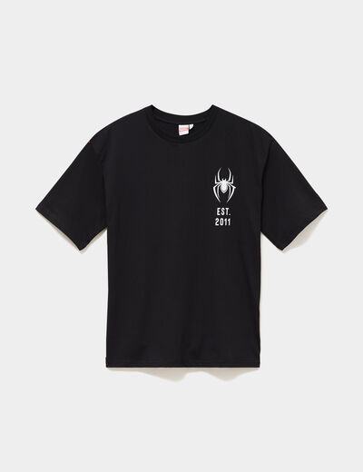 T-shirt relax manches courtes Spider-Man noir homme