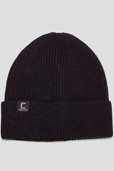 Bonnet tricoté noir garçon