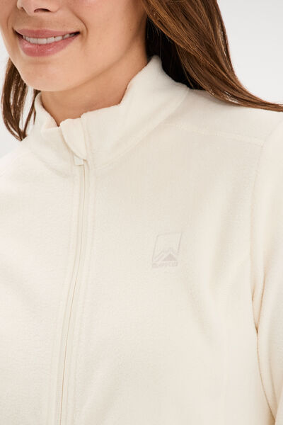 Veste polaire zipp&eacute; manches longues blanc femme