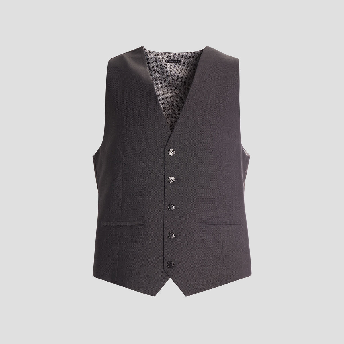 Gilet de costume sans manches gris fonc&eacute; homme