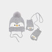 Ensemble bonnet et moufles gris mixte
