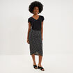 Jupe longue portefeuille stretch noir femme