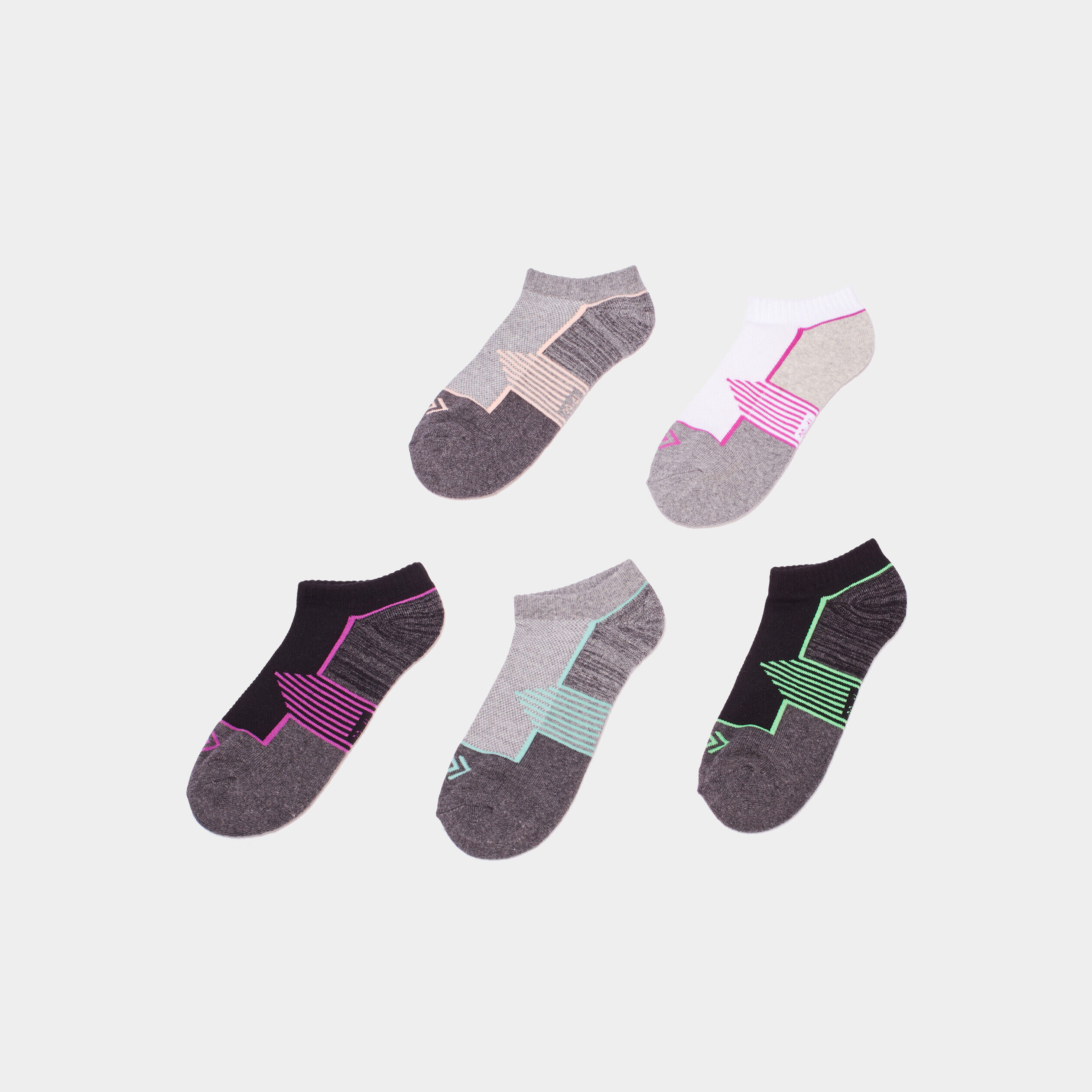 Lot 5 paires socquettes multicolore femme LH