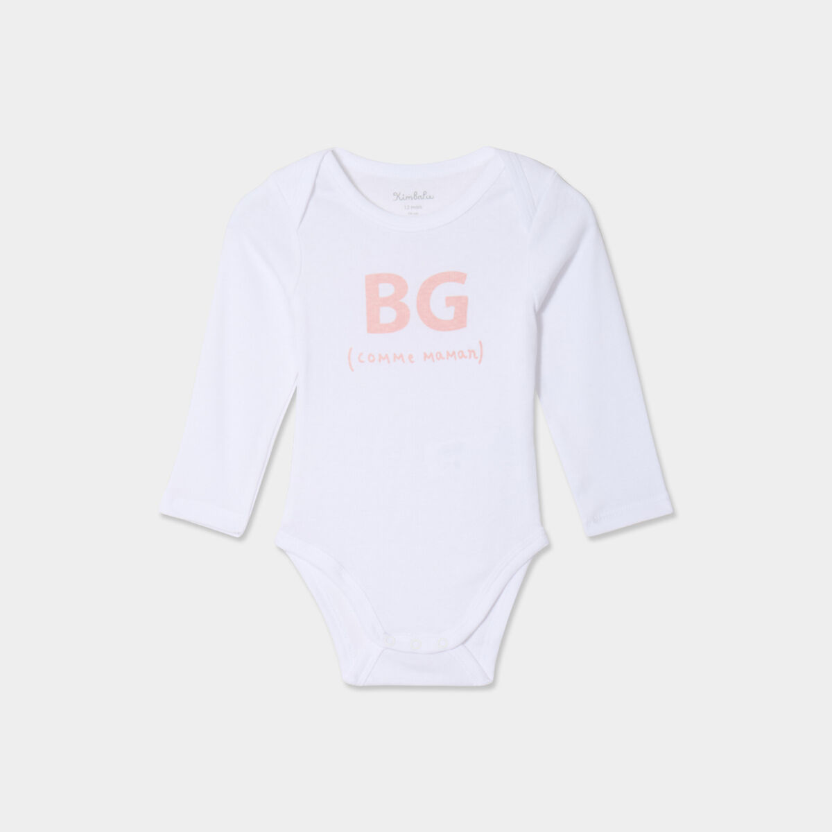 Body US velours coton manches longues blanc b&eacute;b&eacute;