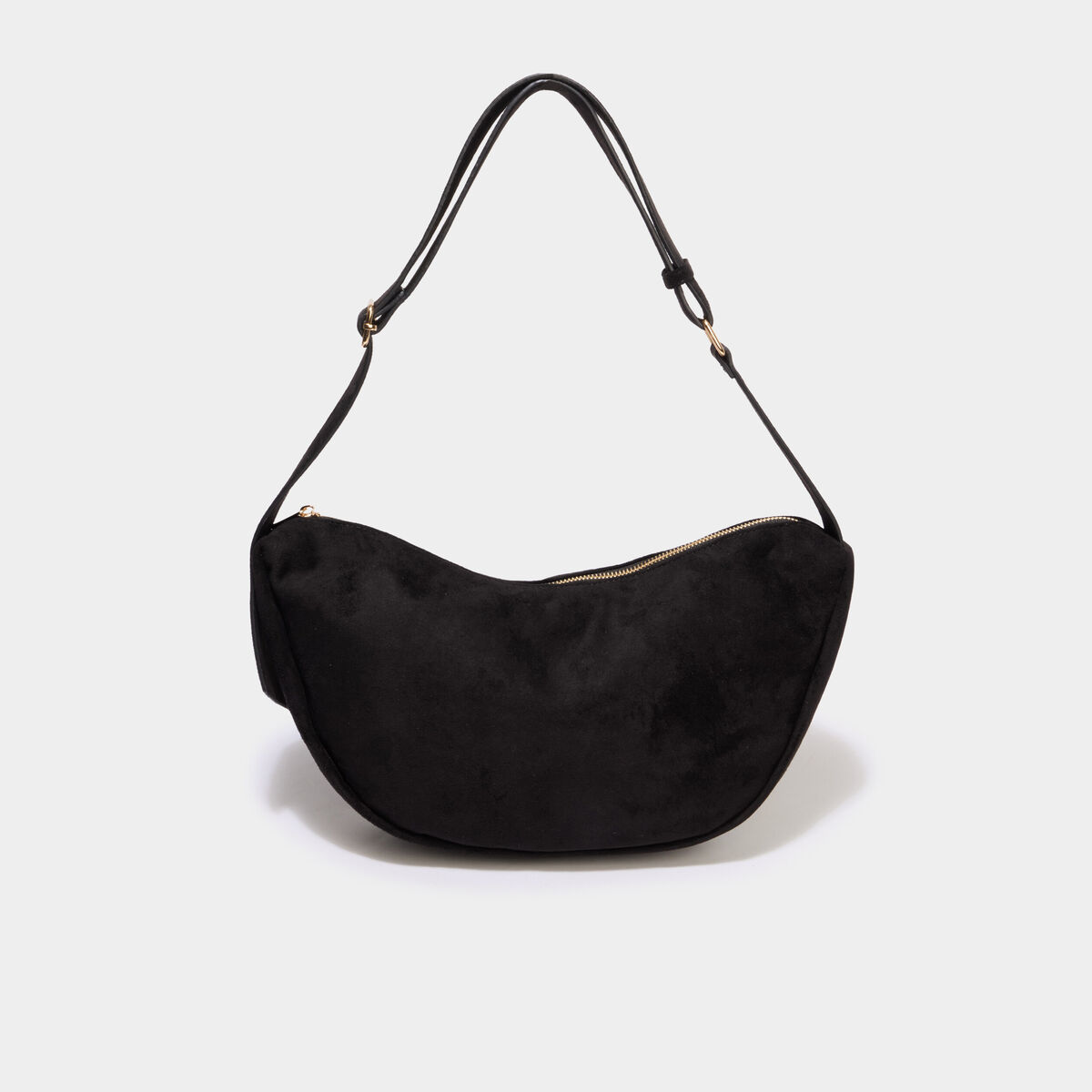 Sac banane effet su&eacute;dine noir femme