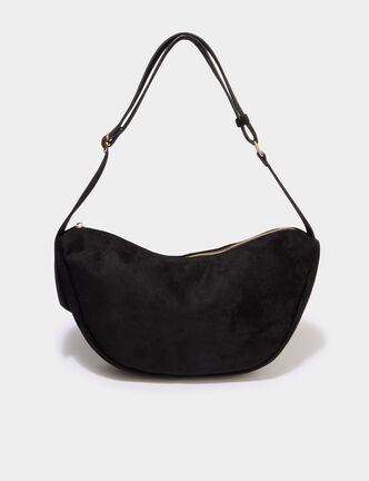 Sac banane effet su&eacute;dine noir femme