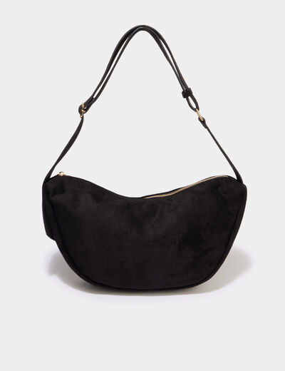 Sac banane effet su&eacute;dine noir femme