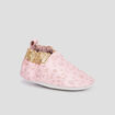 Bottillons en cuir à paillettes rose bébé fille