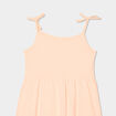 Robe courte bretelles nouées évasée orange fluo fille