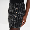 Jupe-short tweed taille haute ecru femme