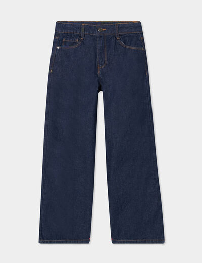 Jeans large 5 poches coton Creeks denim brut fille