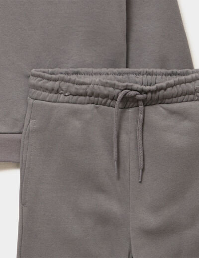 Ensemble jogging sweat et pantalon gris fonc&eacute; gar&ccedil;on
