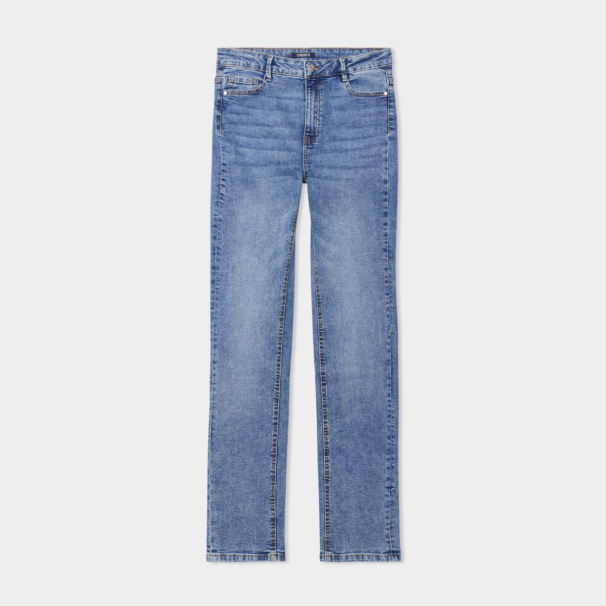 Jeans regular 5 poches coton Creeks denim stone femme