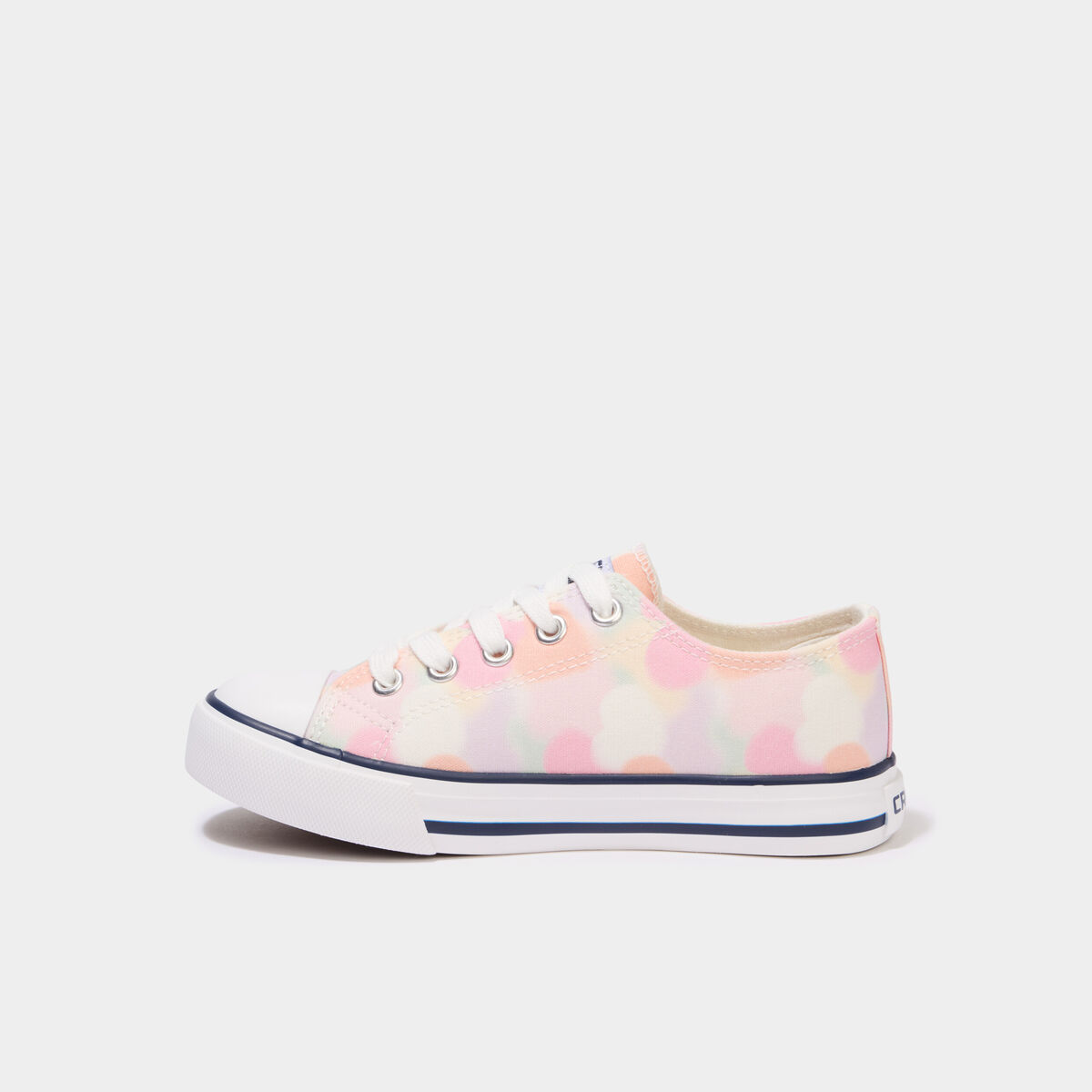 Tennis en toile &agrave; lacets bout renforc&eacute; multicolore fille