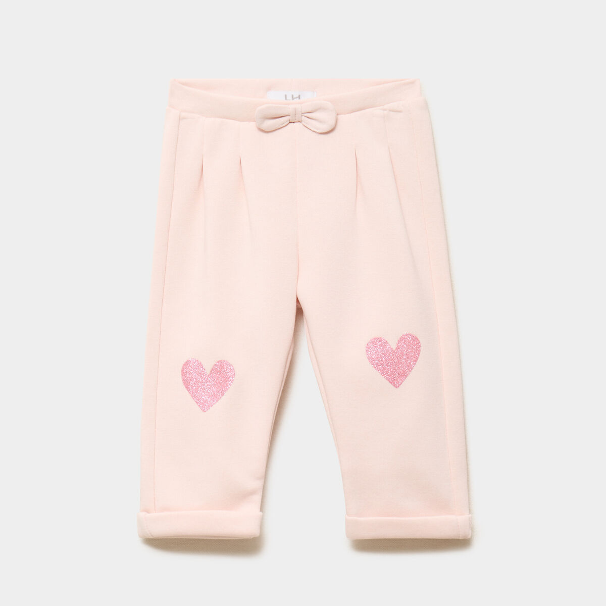 Pantalon de jogging avec pinces rose clair b&eacute;b&eacute; fille