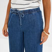Jeans wide leg taille élastiquée Creeks denim stone femme