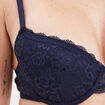 Soutien-gorge corbeille paddé dentelle bleu marine femme