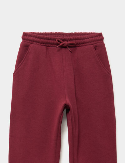 Pantalon de jogging molleton bordeaux fille