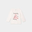 T-shirt col rond manches longues coton blanc bébé fille