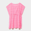 Robe de plage ajour&eacute;e rose fluo fille