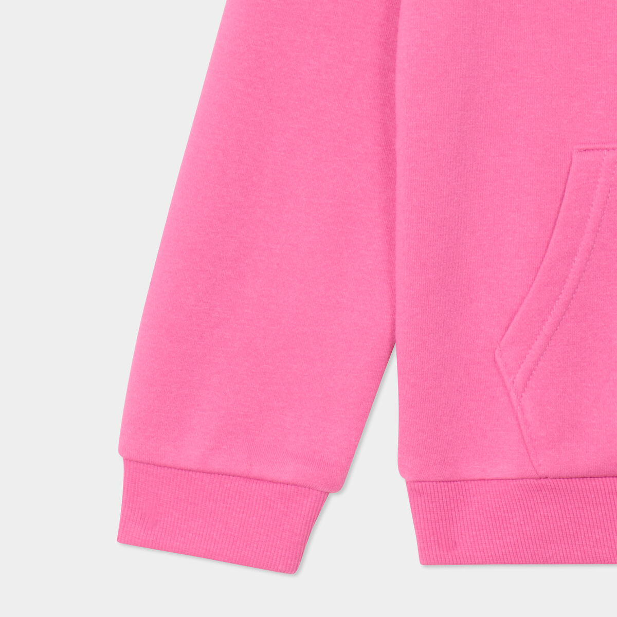 Sweat zippé à capuche droit rose fushia fille