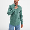 Chemise effet stretch manches longues vert foncé homme