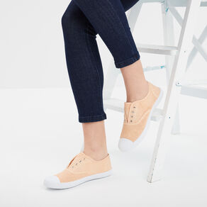 Tennis basses en toile à enfiler rose femme