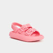 Mules de plage avec boucles rose fille