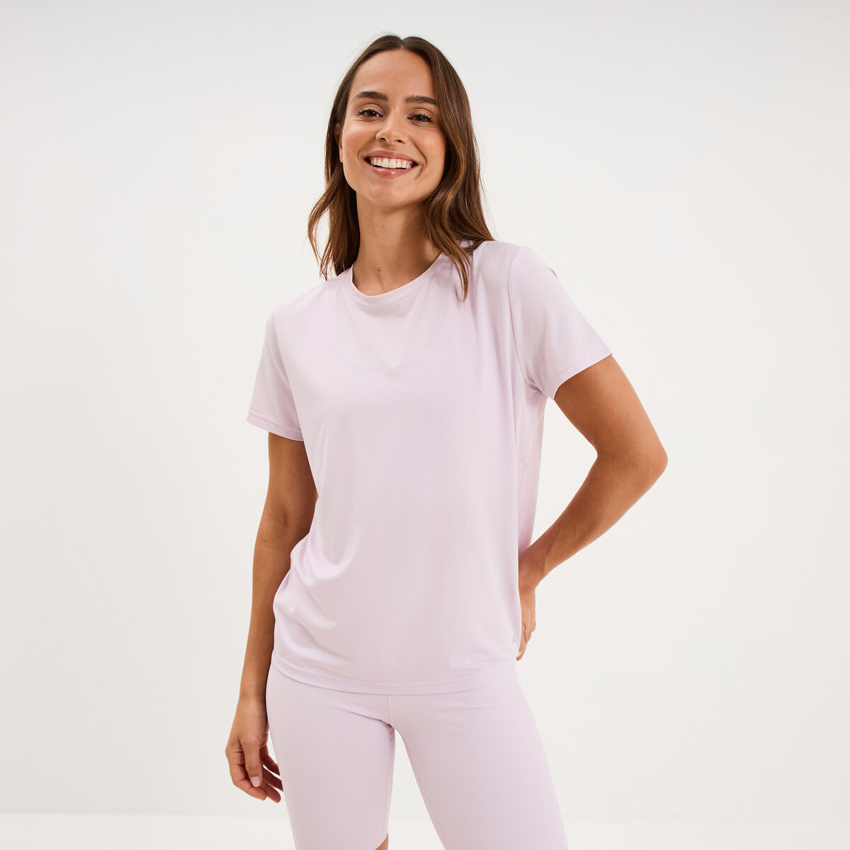 T-shirt de sport droit manches courtes violet clair femme