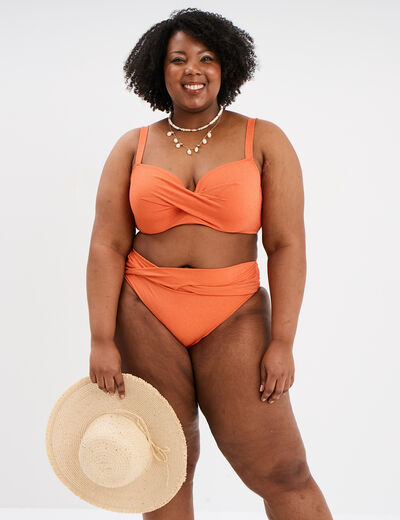 Bas de maillot de bain orange femme grande taille