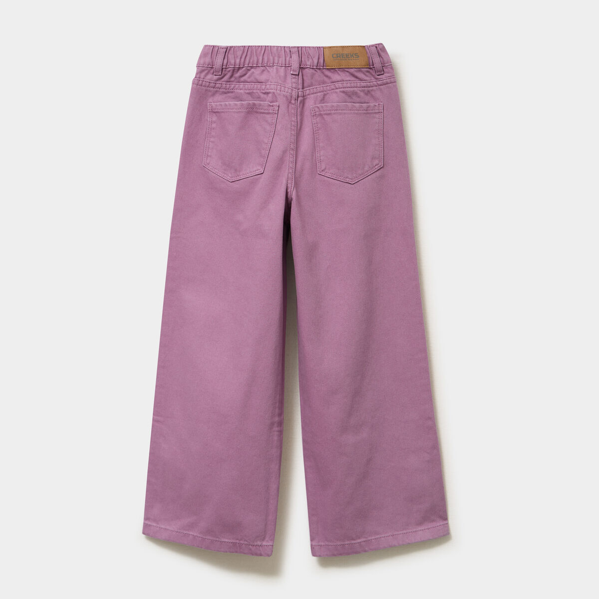 Pantalon large taille &eacute;lastiqu&eacute;e coton violet fille