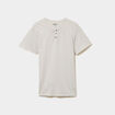 T-shirt col tunisien manches courte gris clair homme