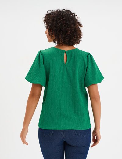T-shirt manches courtes ballons vert femme