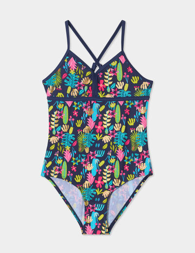 Maillot de bain une pièce bleu marine fille