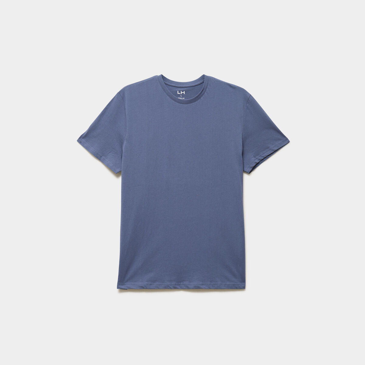 T-shirt droit en coton manches courtes bleu lavande homme