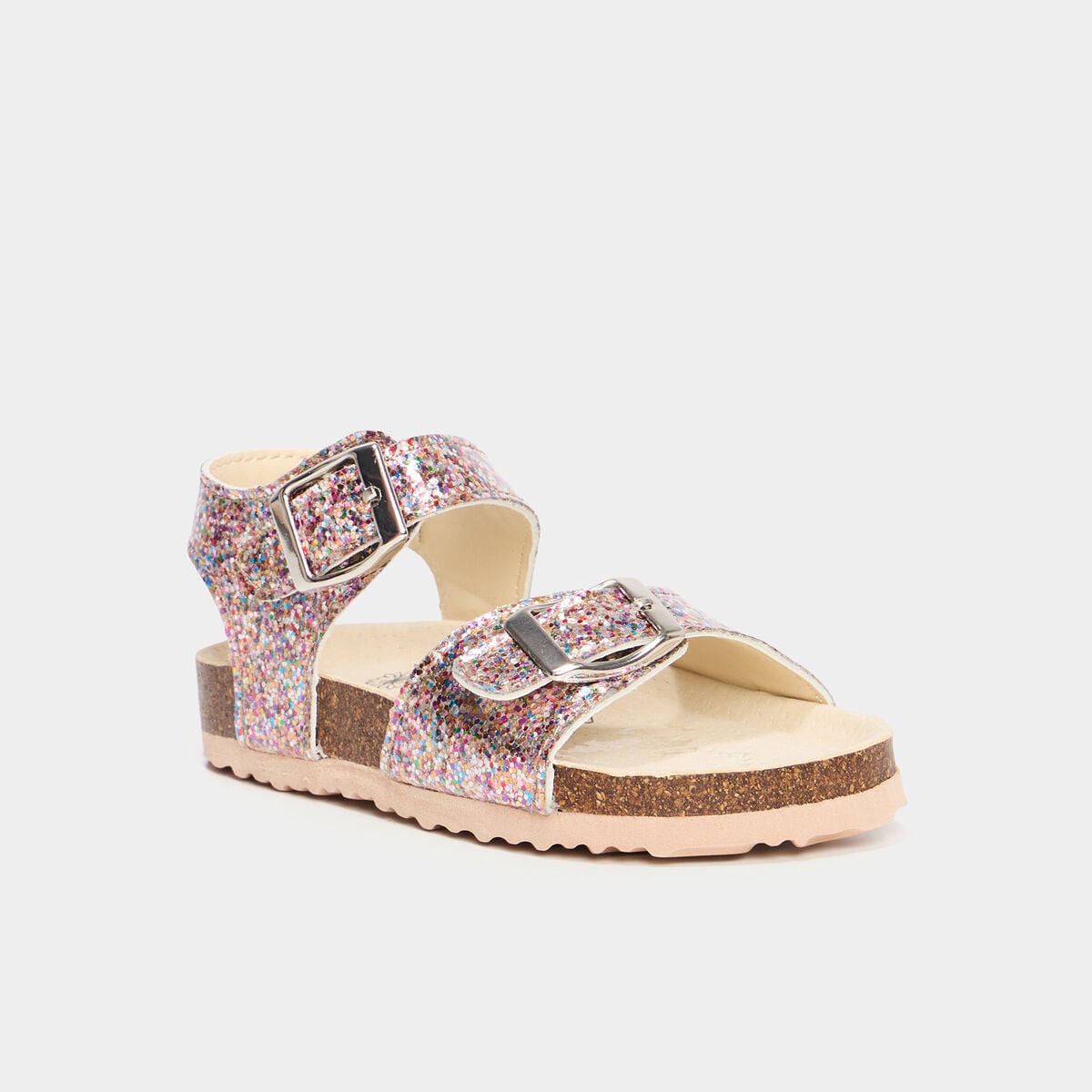 Sandales &agrave; paillettes multicolore fille