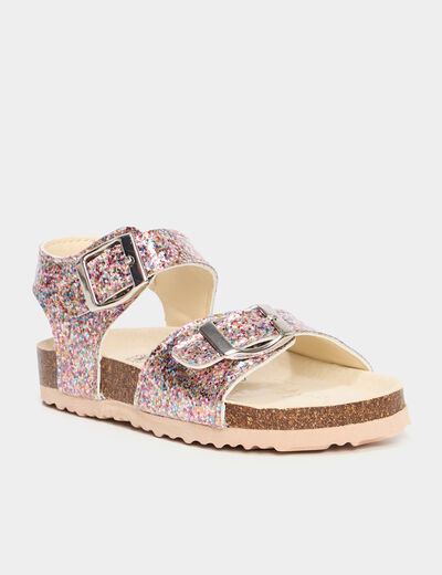 Sandales &agrave; paillettes multicolore fille