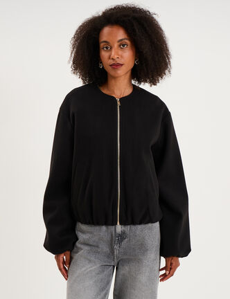 Veste boule oversize noir femme