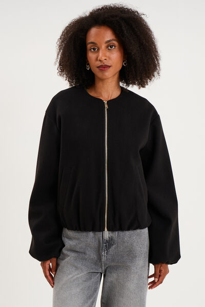 Veste boule oversize noir femme