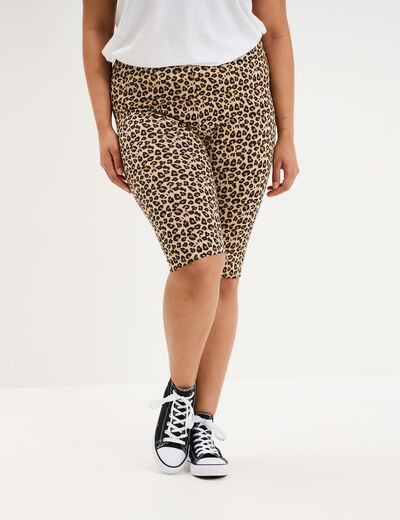Short legging cycliste coton sable femme grande taille