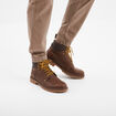 Bottines montantes crant&eacute;es &agrave; lacets marron homme