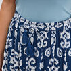 Jupe longue fluide cr&eacute;pon bleu marine femme