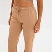 Pantalon de jogging large élastiqué taupe femme