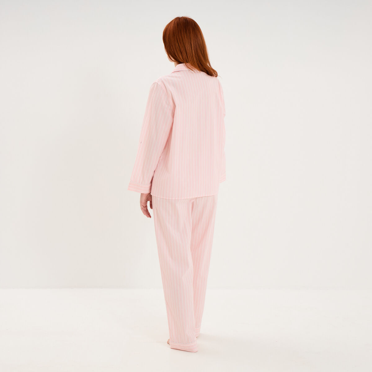 Ensemble pyjama chemise manches longues ecru femme