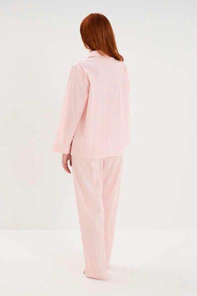Ensemble pyjama chemise manches longues ecru femme