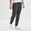 Pantalon jogging droit molleton gris foncé homme