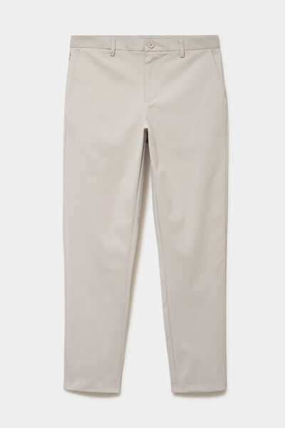 Pantalon chino slim sans repassage gris clair homme