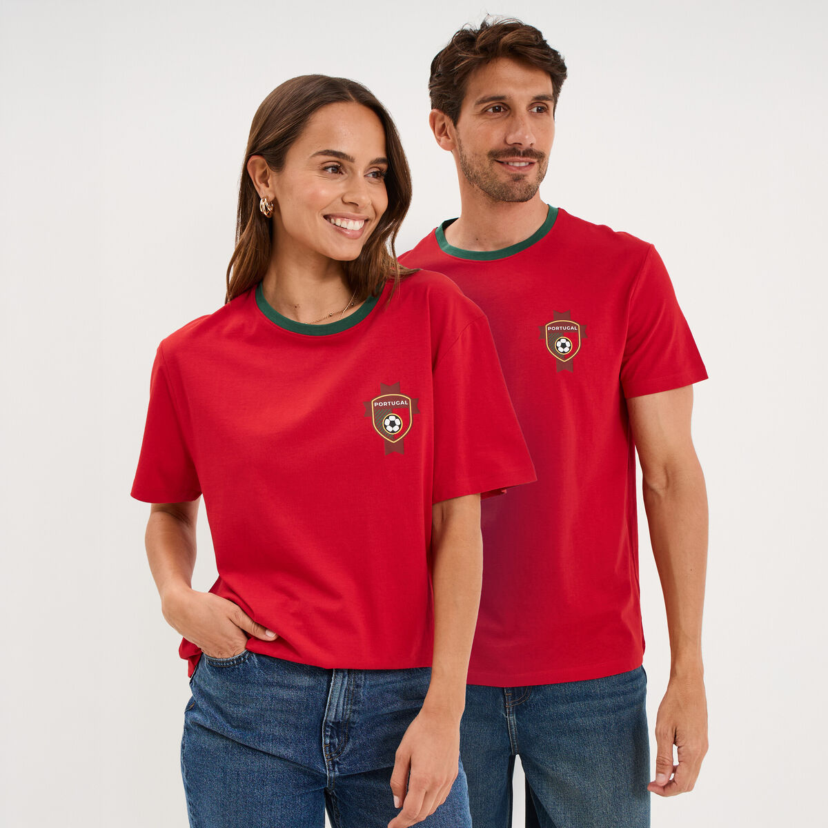T-shirt maillot de football Portugal rouge mixte