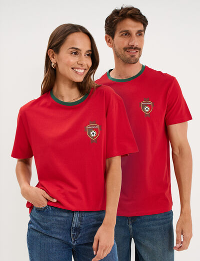 T-shirt maillot de football Portugal rouge mixte